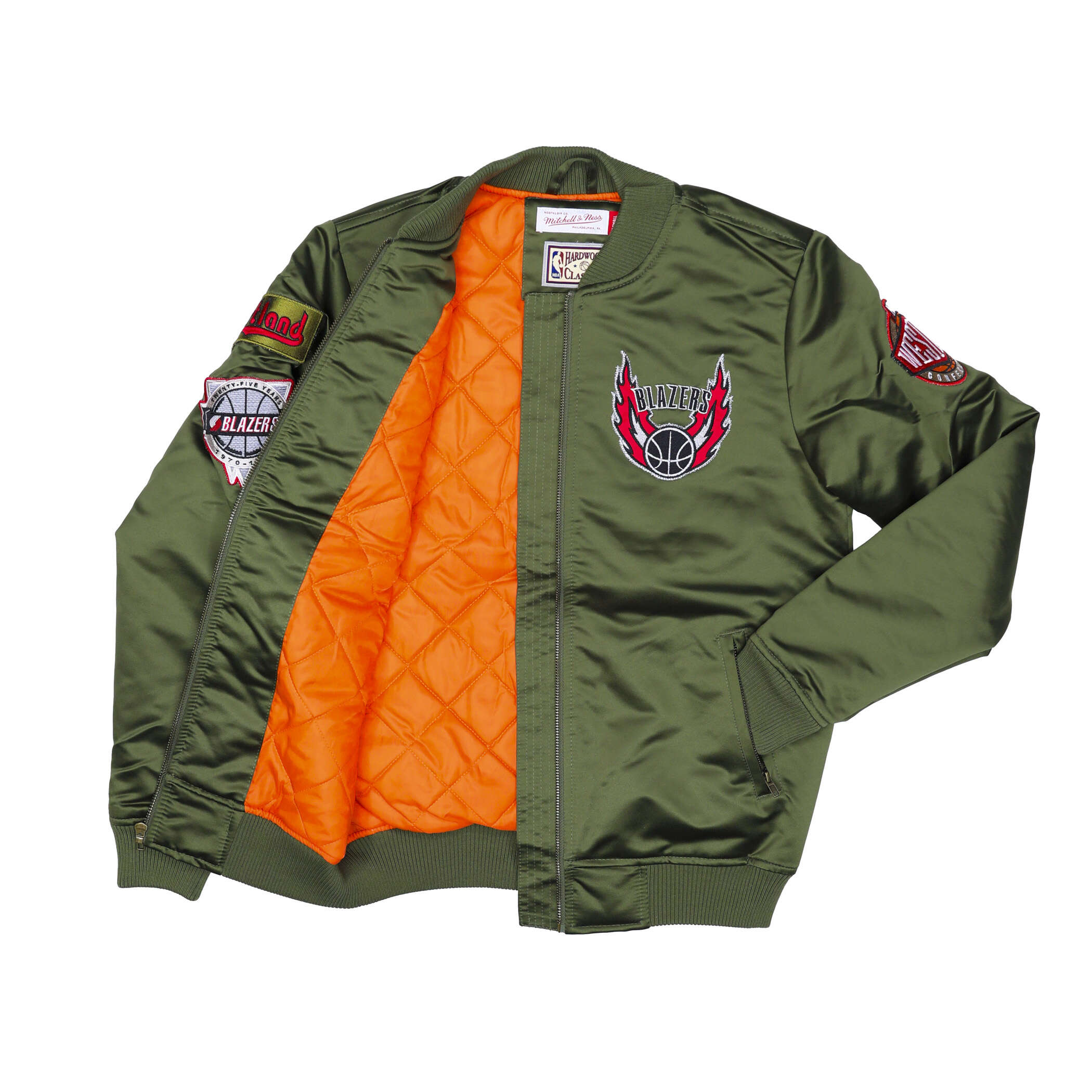 Olive Green Men's Satin Jacket Coach MA-1 Bomber Satin Men's