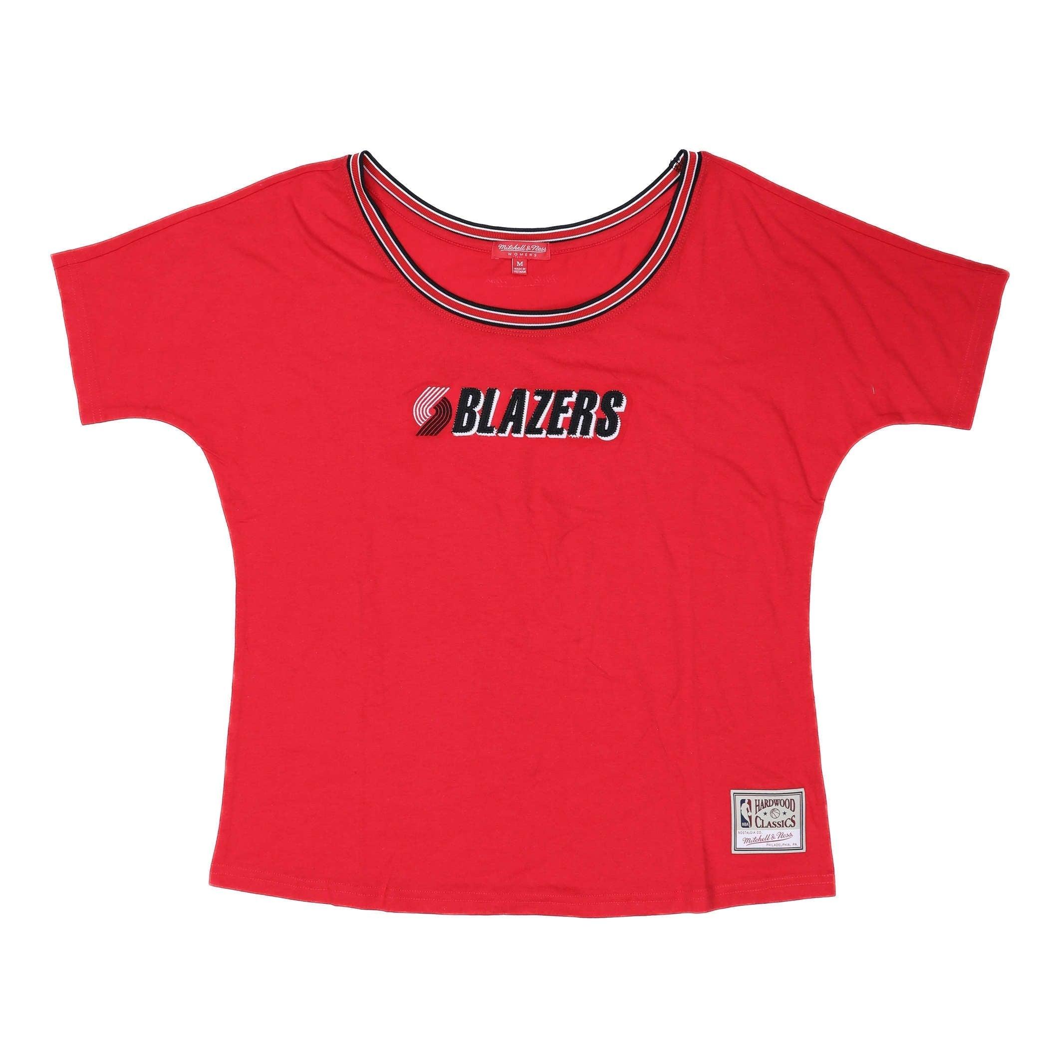 Mitchell & Ness Portland Trail Blazers Women's Red Slouchy Tee