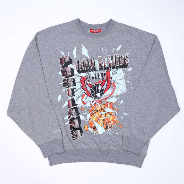 Mitchell & Ness Women's Big Face Gray Crewneck