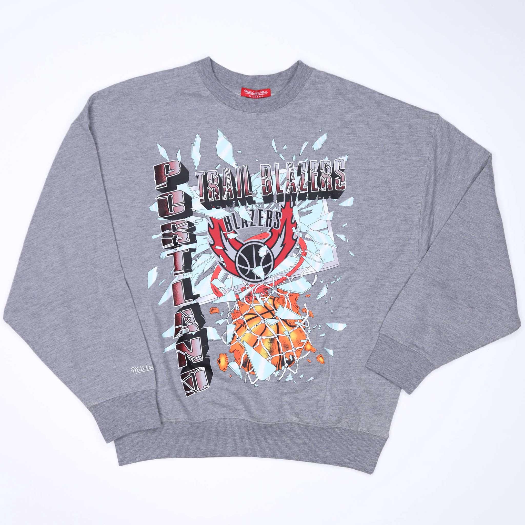 Mitchell & Ness Women's Big Face Gray Crewneck