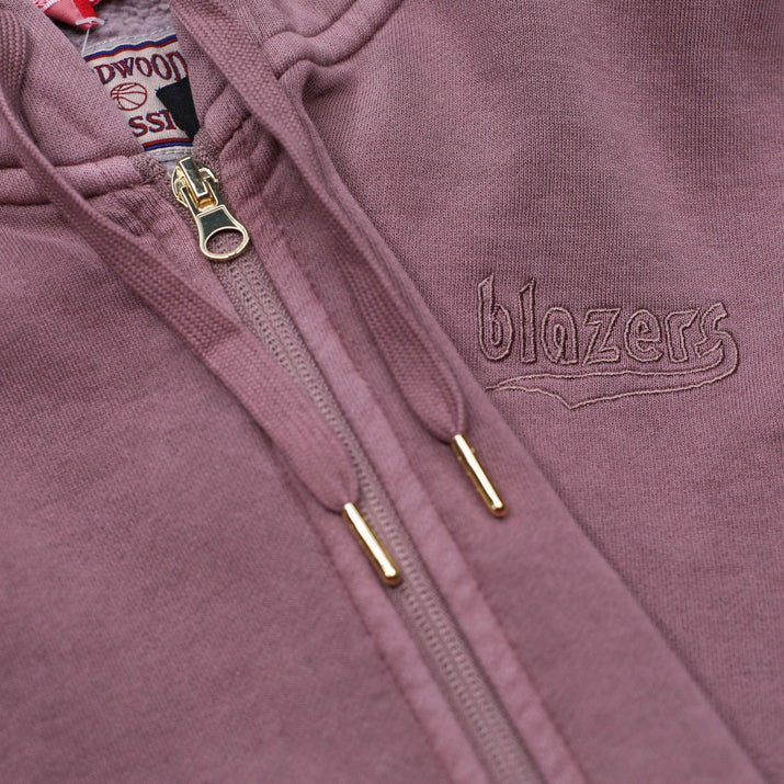 Mitchell & Ness Women's Brown Cotton Terra Full Zip Hoodie