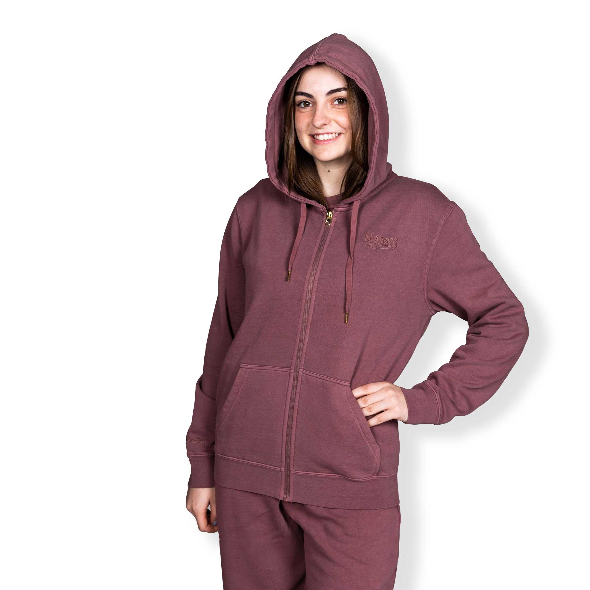 Mitchell & Ness Women's Brown Cotton Terra Full Zip Hoodie