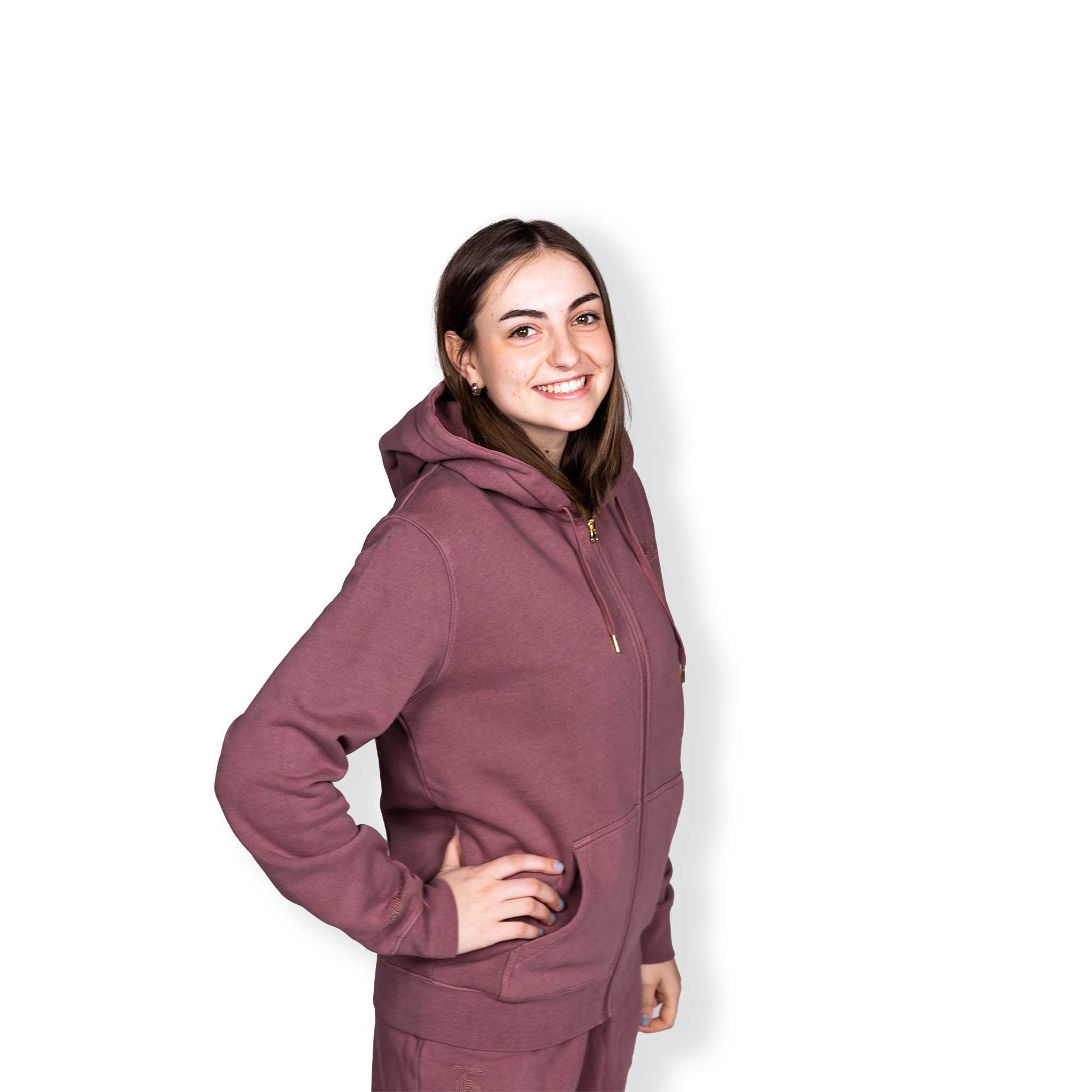 Mitchell & Ness Women's Brown Cotton Terra Full Zip Hoodie
