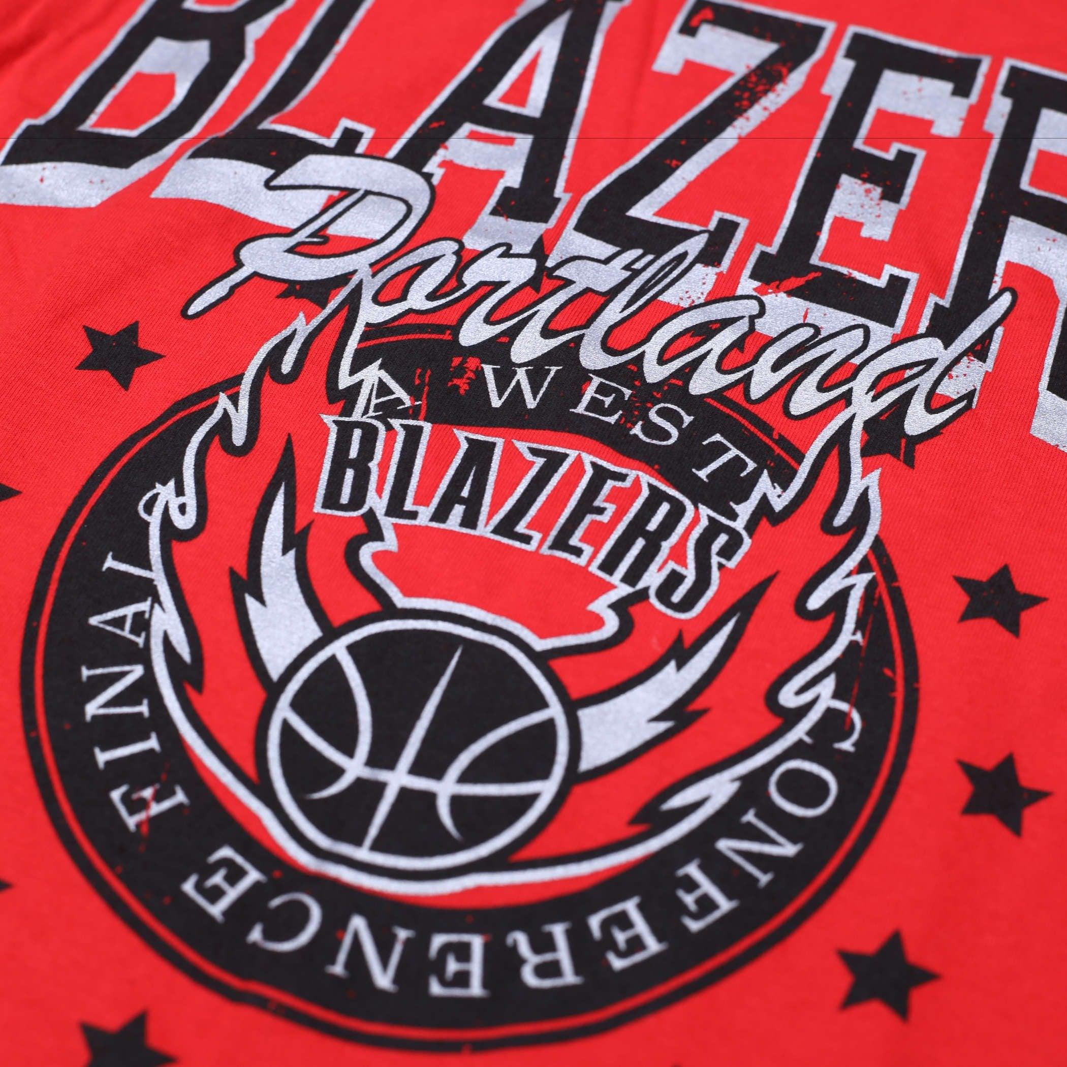 Mitchell & Ness Women's Red Oversized Long Sleeved Tee