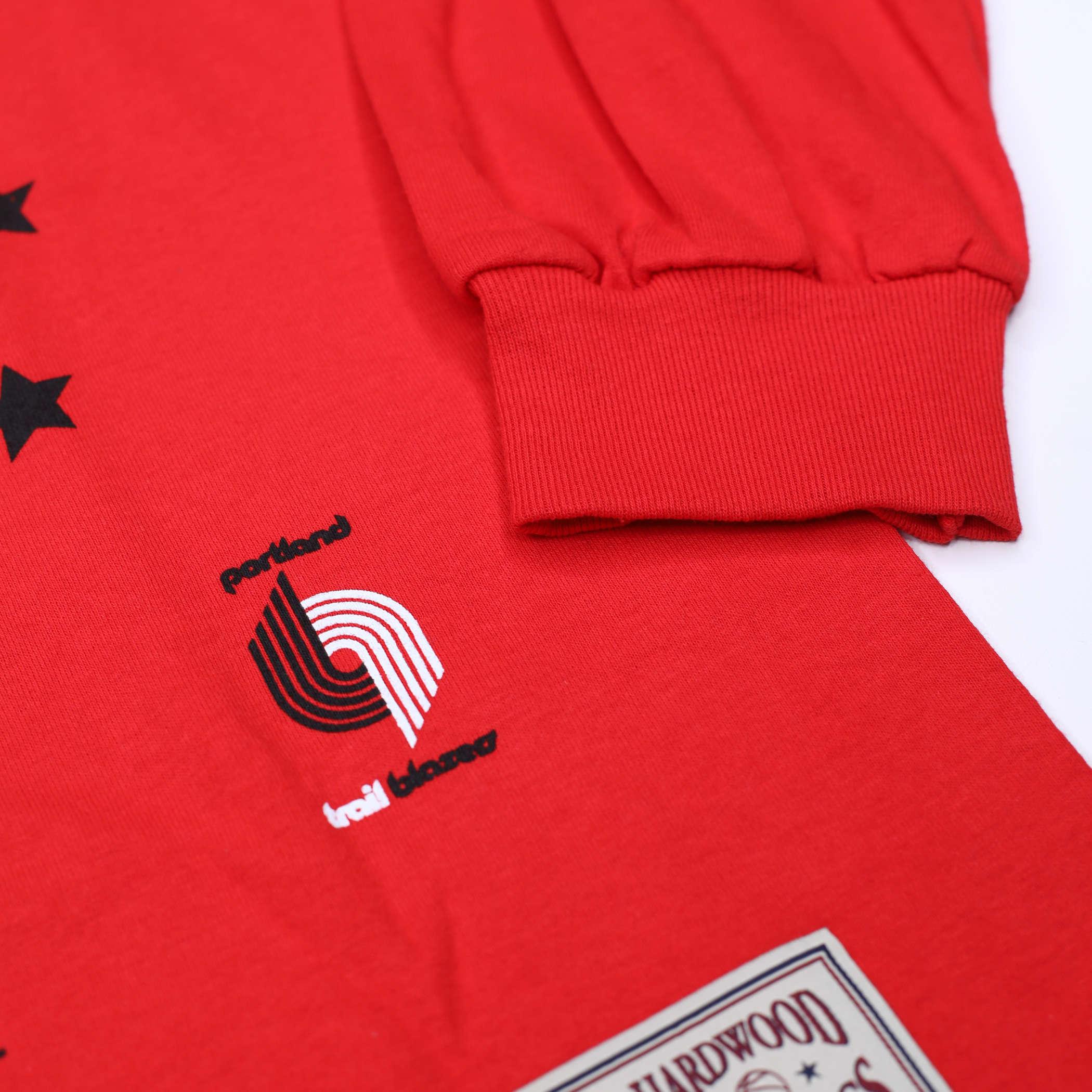 Mitchell & Ness Women's Red Oversized Long Sleeved Tee