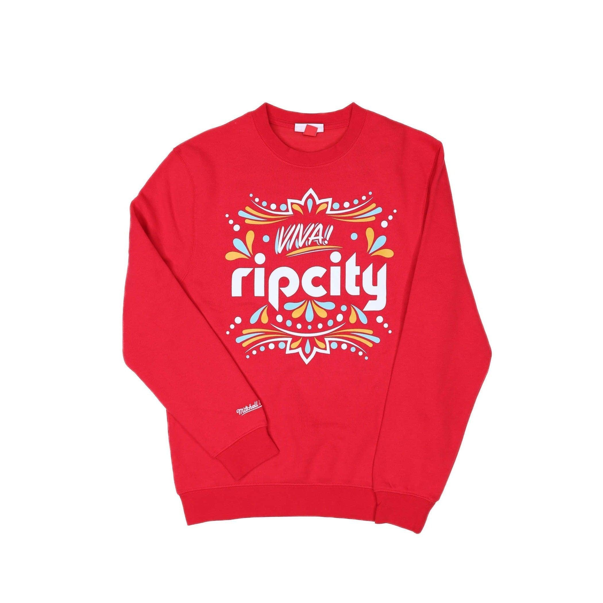 Mitchell & Ness ripcity Unity Collection Viva! Red Fleece Crewneck