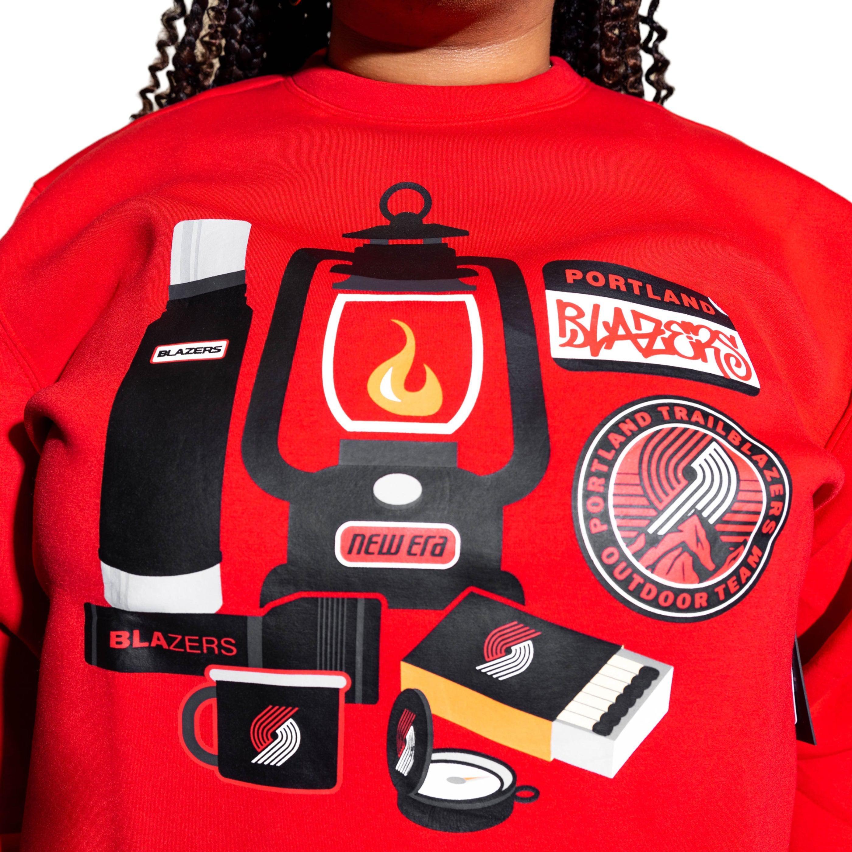 New Era Camping Essentials Red Crewneck Sweatshirt
