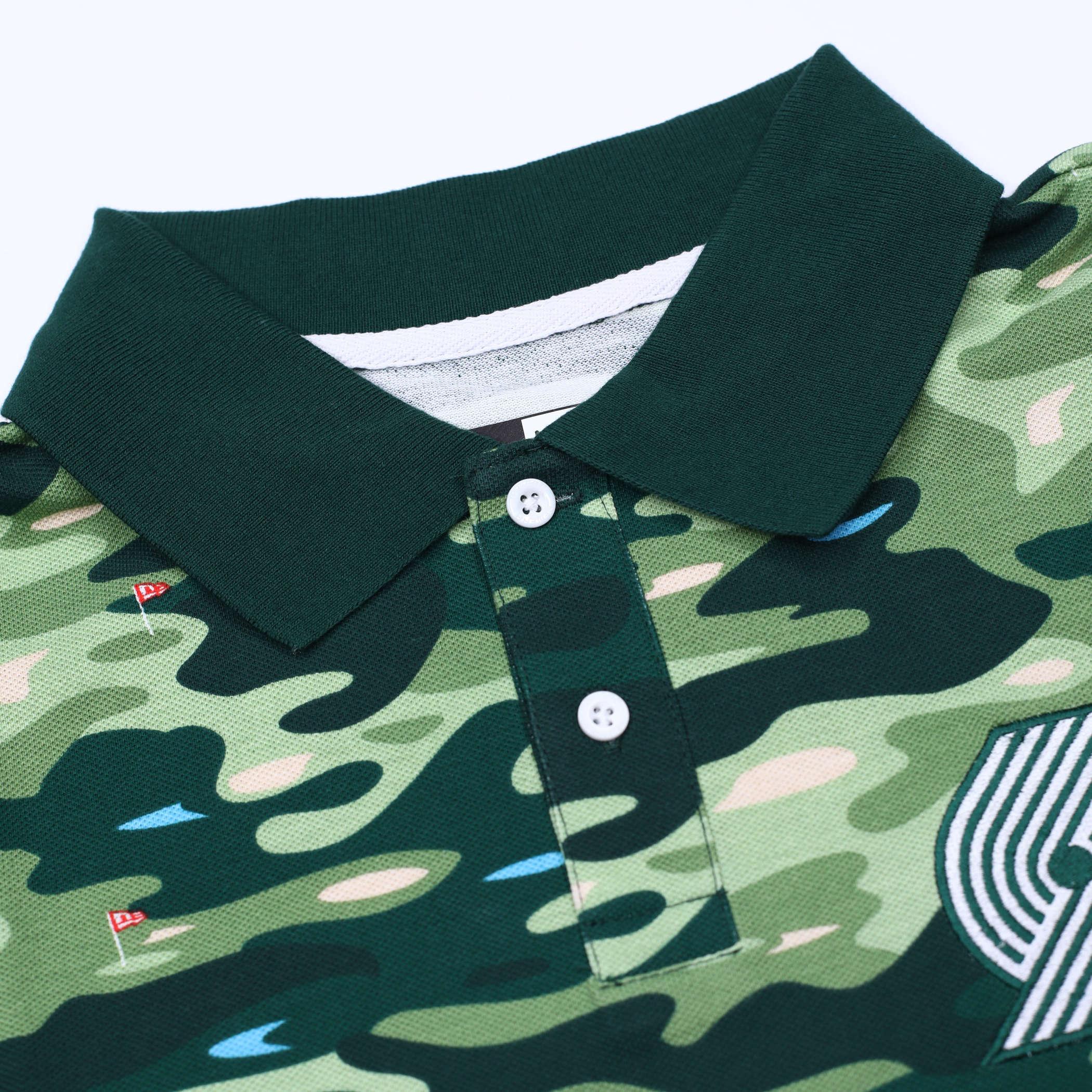 New Era Golf Camouflage Green Polo
