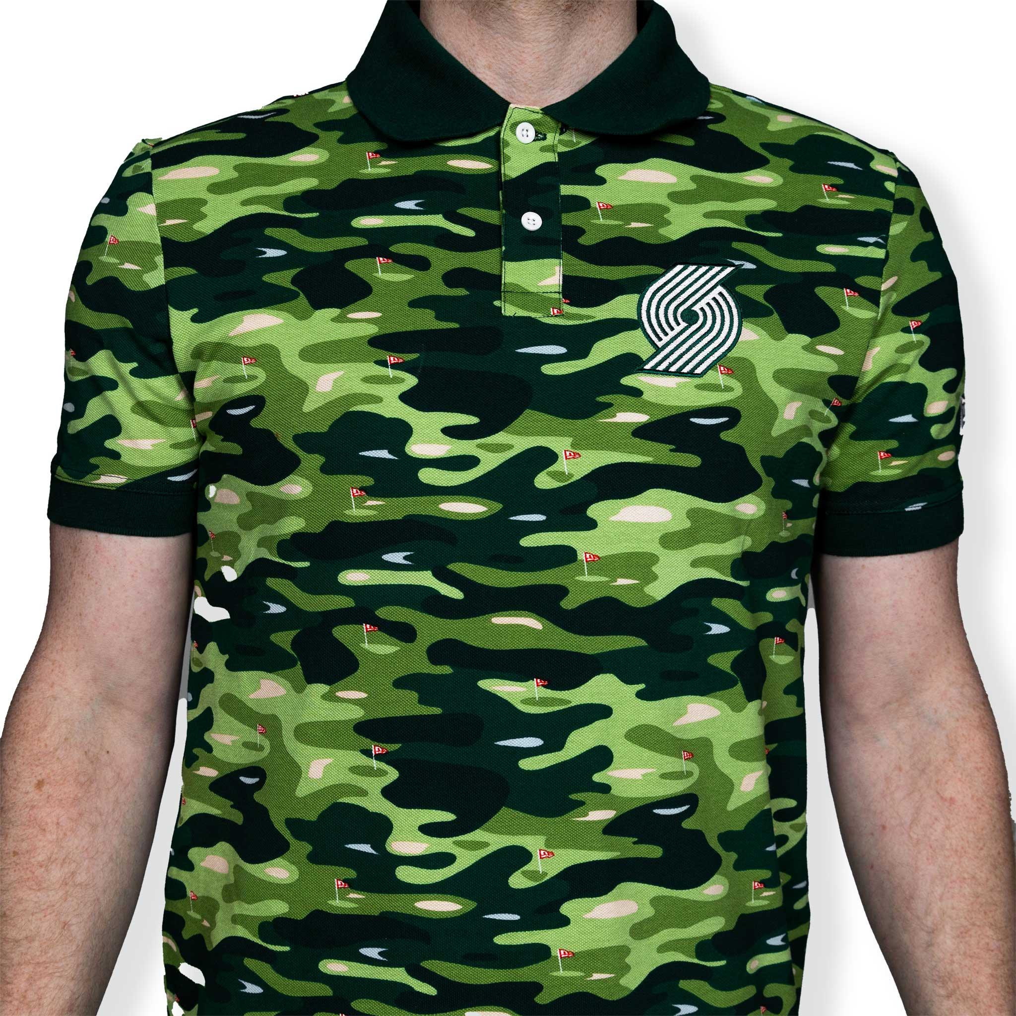 New Era Golf Camouflage Green Polo
