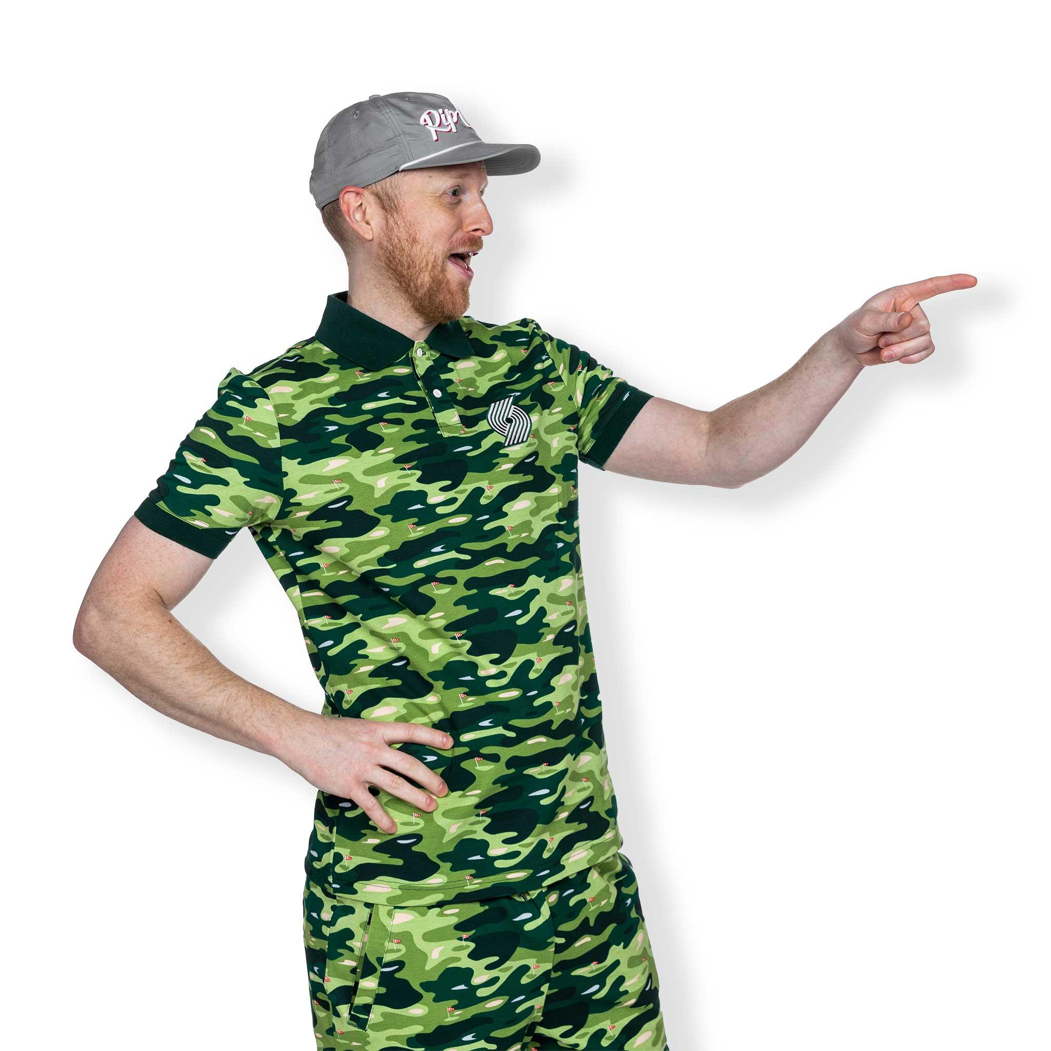 New Era Golf Camouflage Green Polo