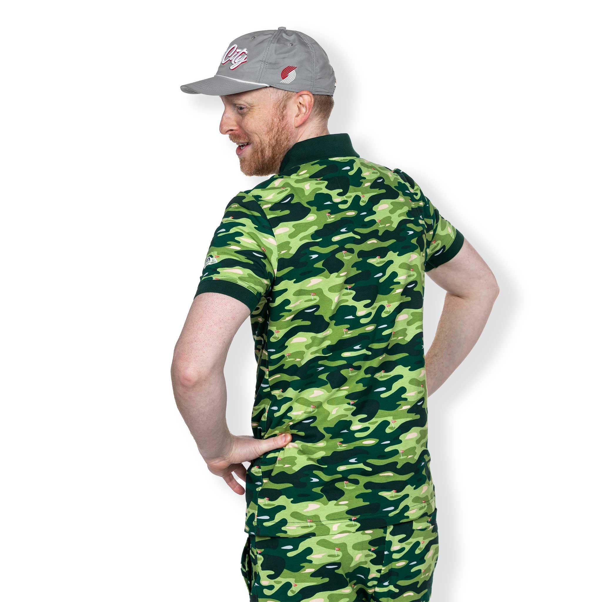 New Era Golf Camouflage Green Polo