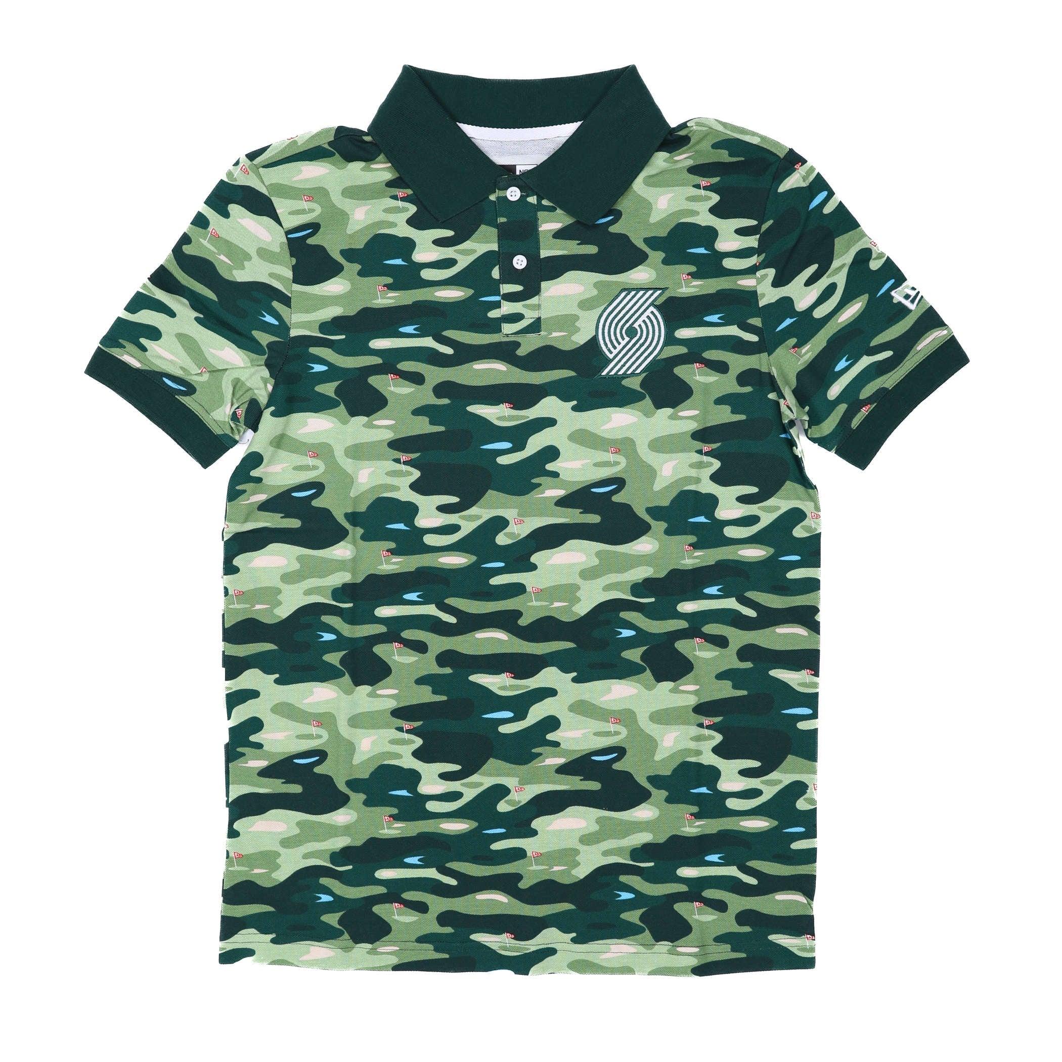 New Era Golf Camouflage Green Polo