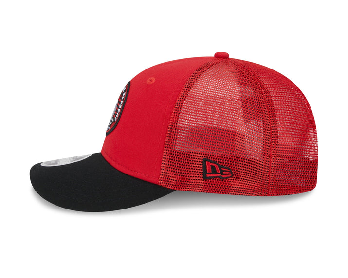 New Era Low Patch Mesh Red & Black Snapback