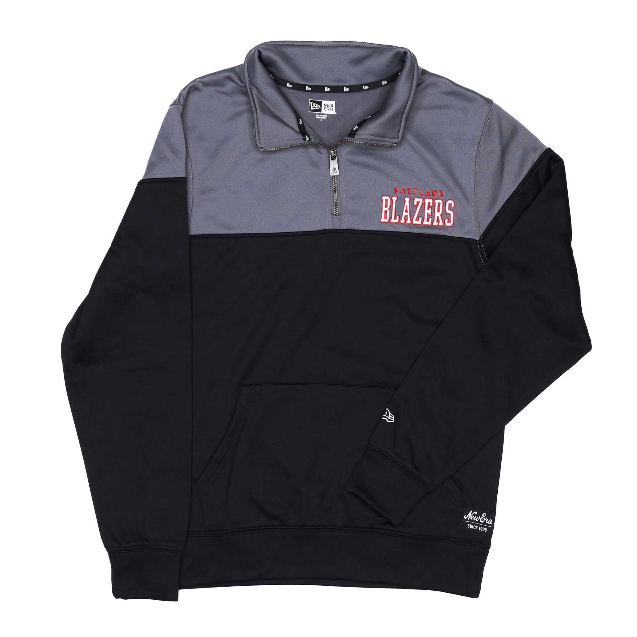 New Era Men's Dark and Light Gray Quarter Zip Pullover Jacket