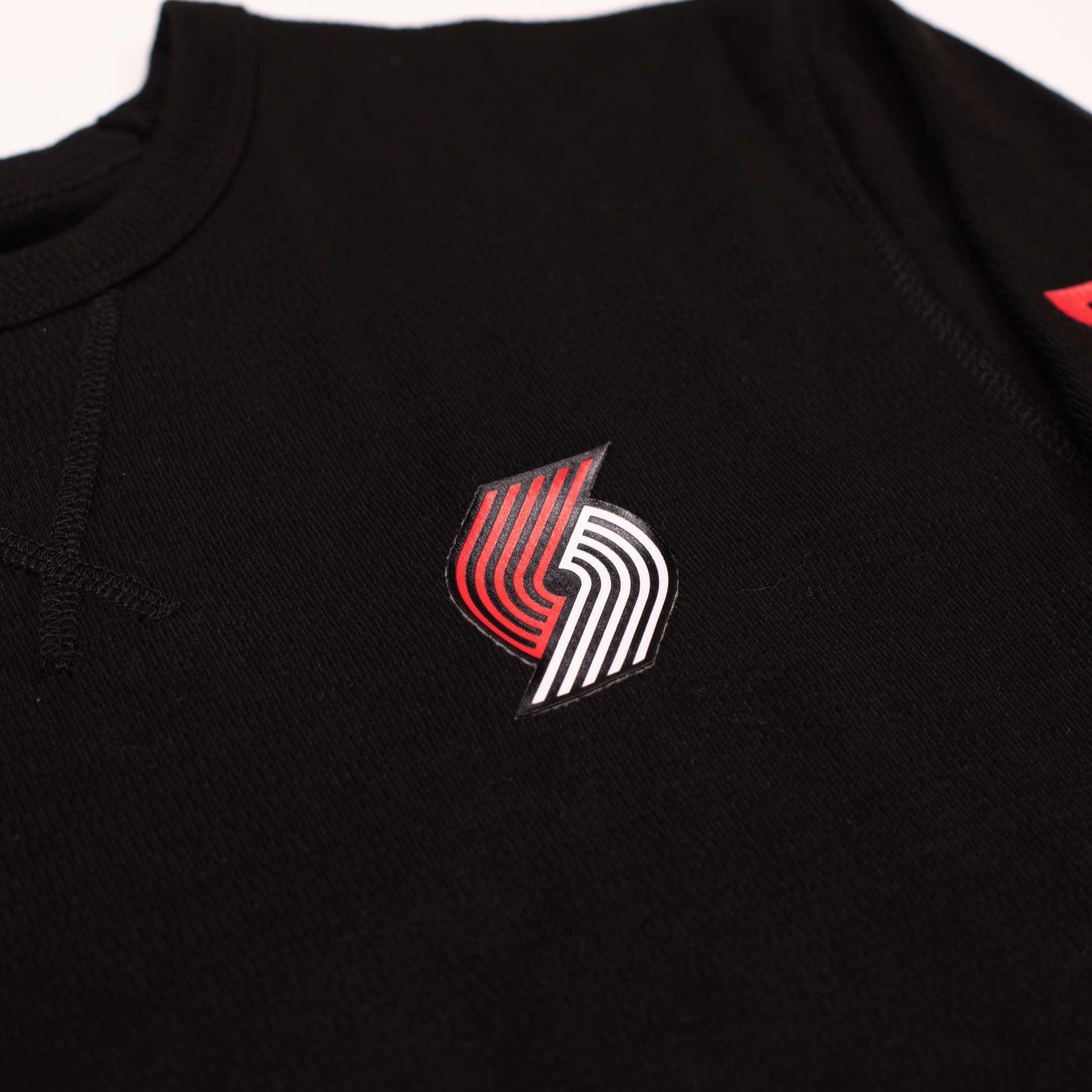 New Era Women's Waffle Knit Long Sleeve Black Crop Top