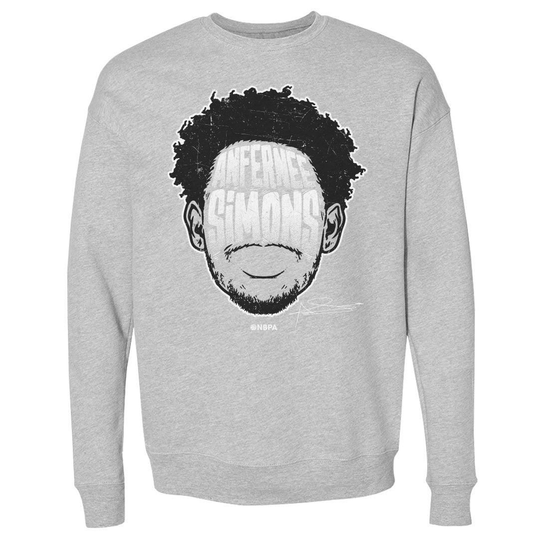 Anfernee Simons Portland Player Silhouette Unisex Crewneck Sweatshirt in Gray