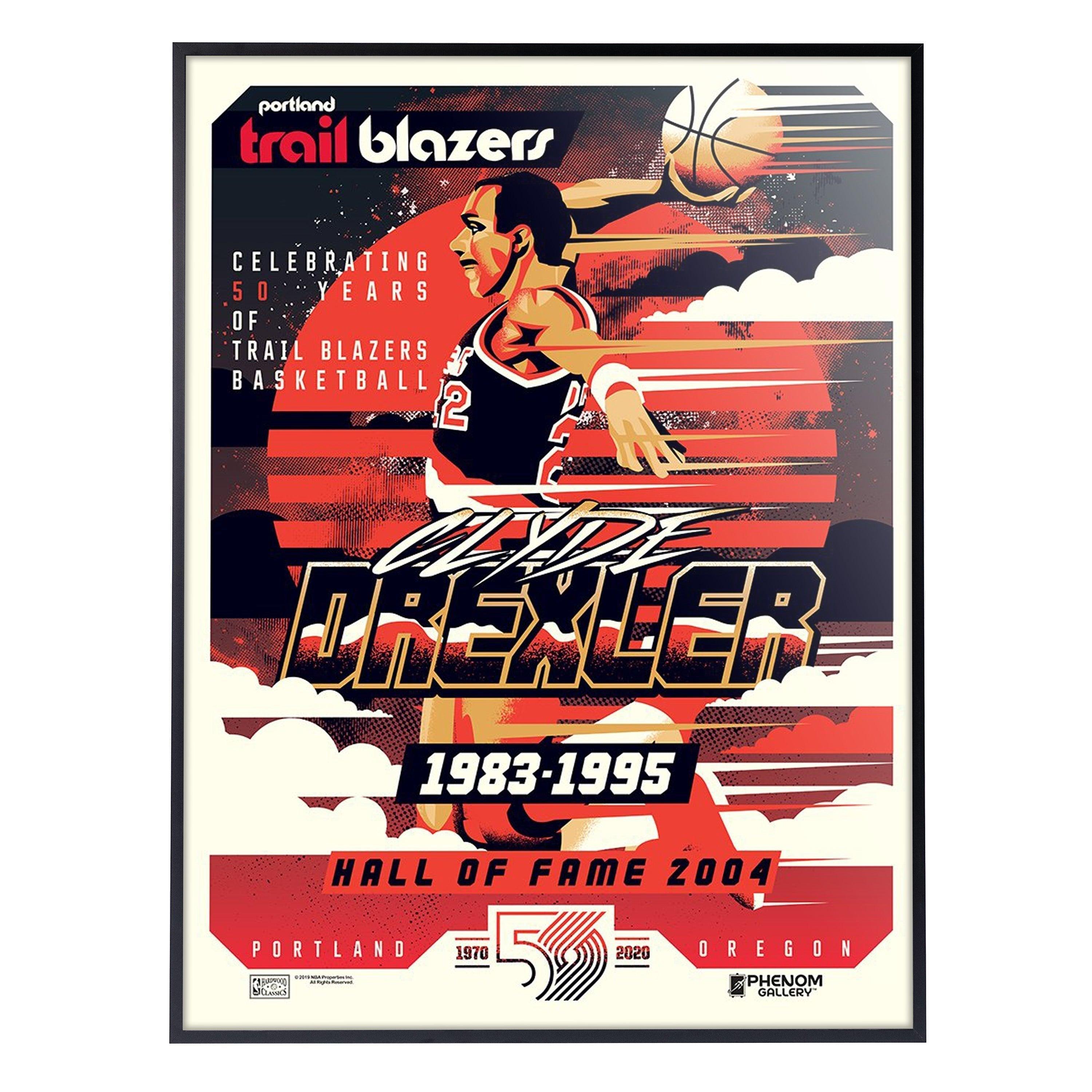 Phenom Gallery Portland Trail Blazers 50th Anniversary Clyde Drexler Deluxe Framed Serigraph