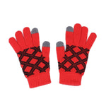 Plaid City Edition Knit Red Gloves