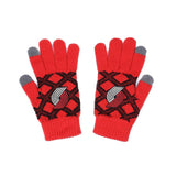 Plaid City Edition Knit Red Gloves