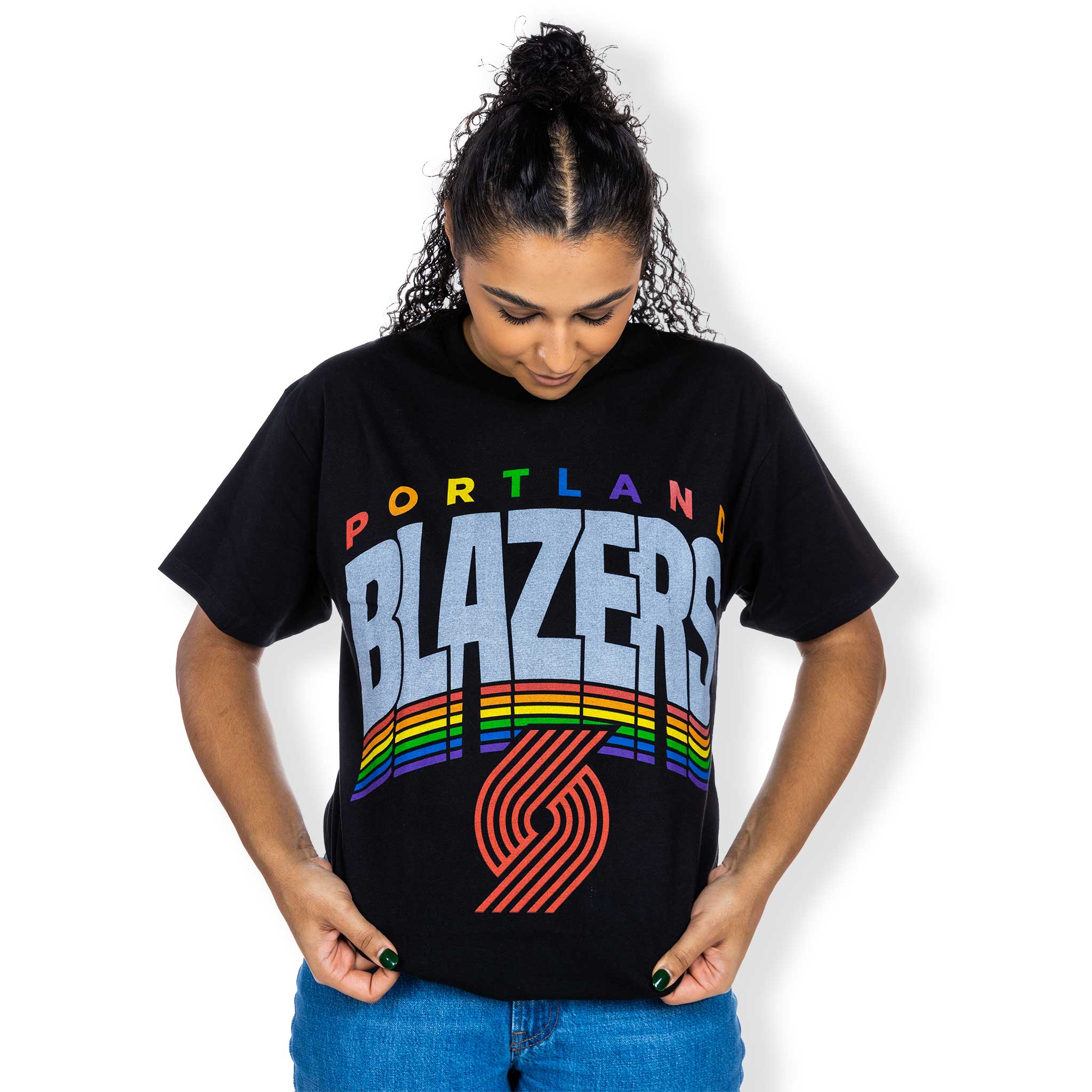 Portland Trail Blazers Junk Food Team Rainbow Blazers Tee