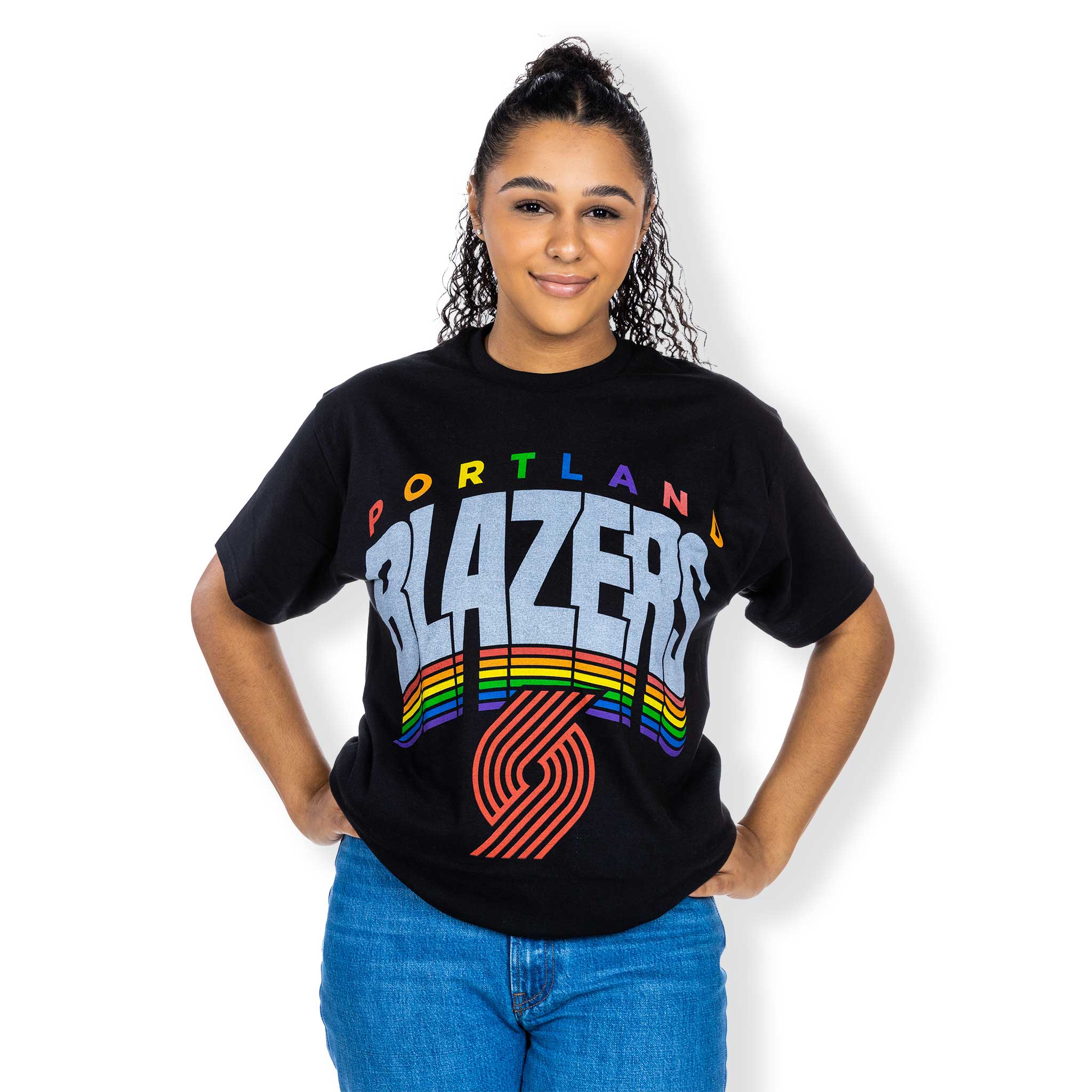 Portland Trail Blazers Junk Food Team Rainbow Blazers Tee