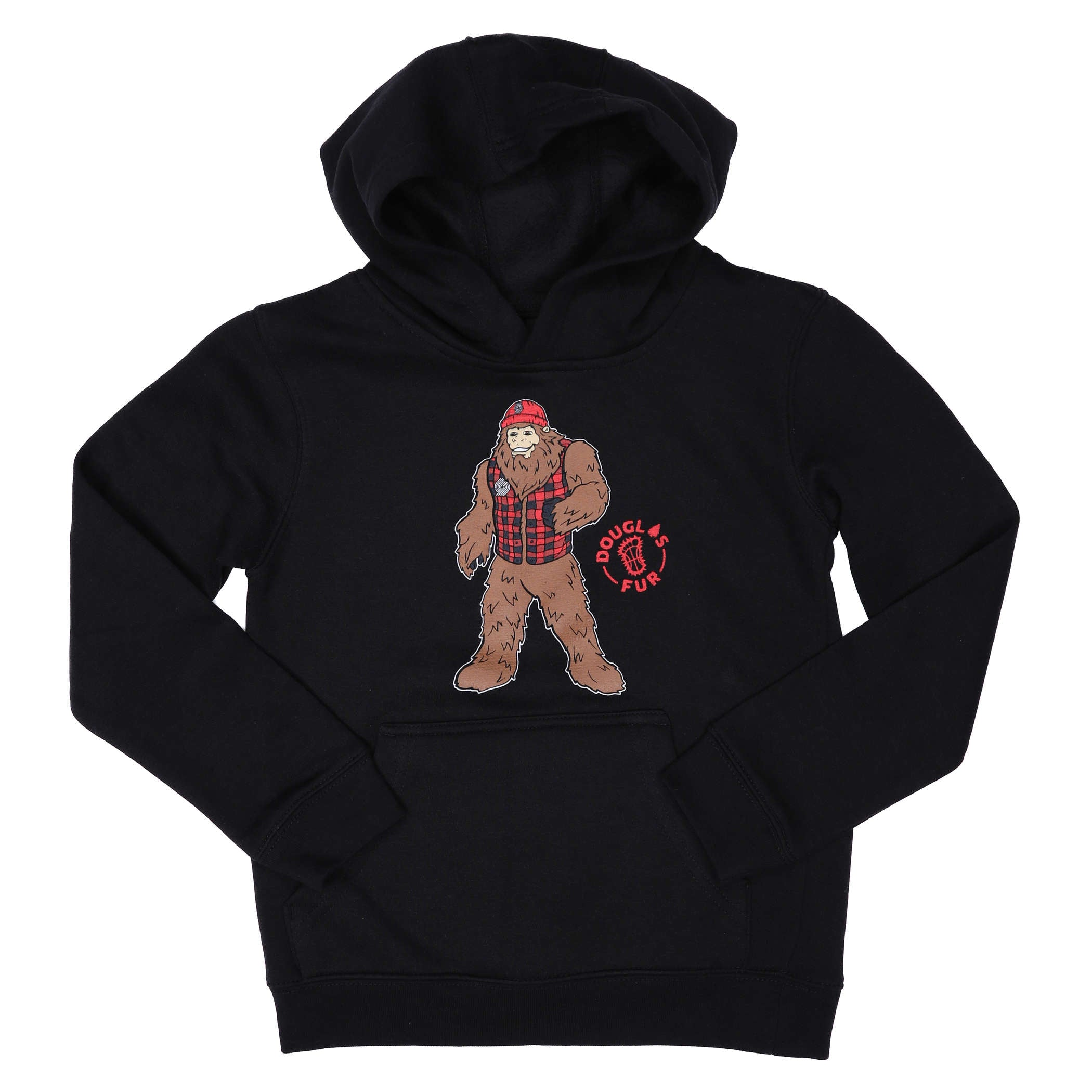 Portland Trail Blazers Youth Douglas Fur Mascot Black Hoodie