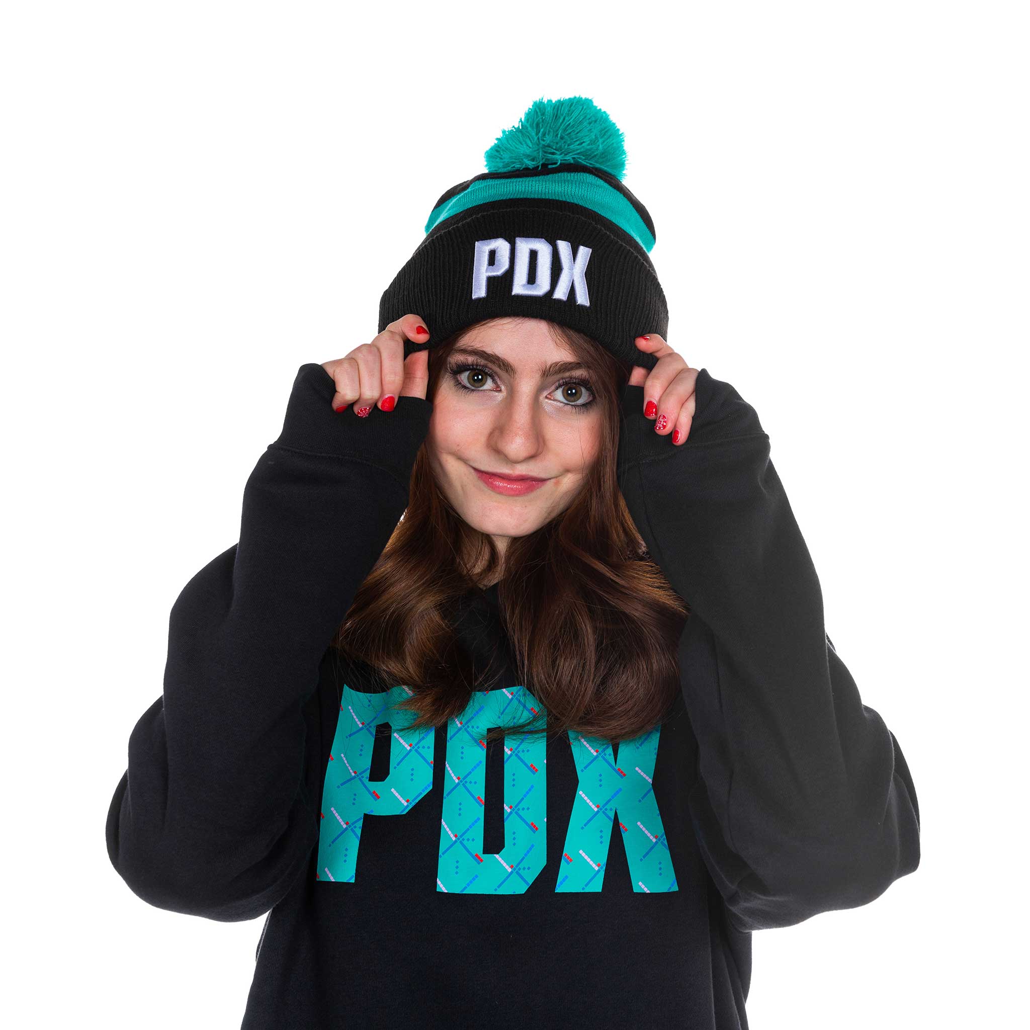 Portland Trail Blazers Youth PDX City Teal Stripe Knit