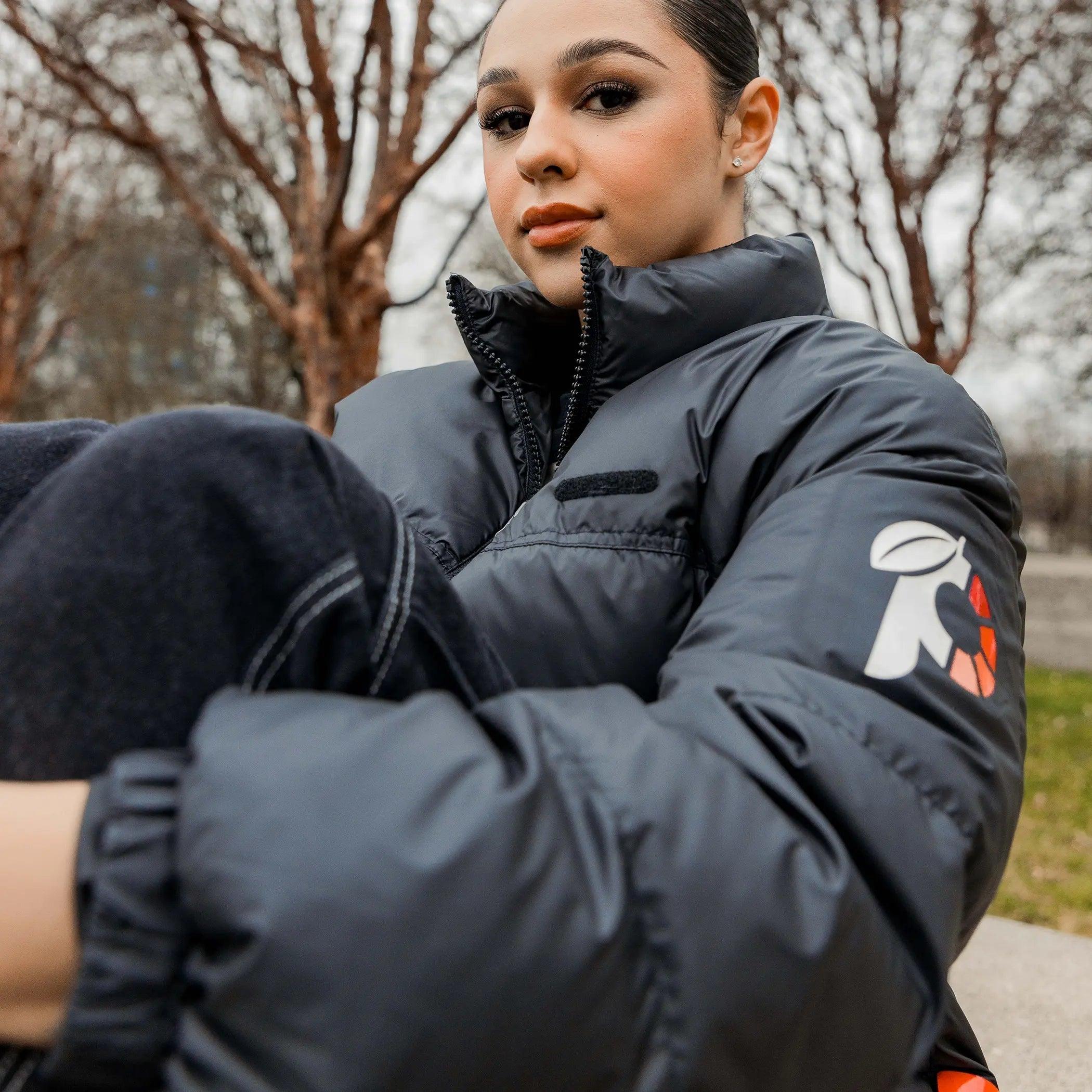 Produce Black Zip Up Puffer Jacket