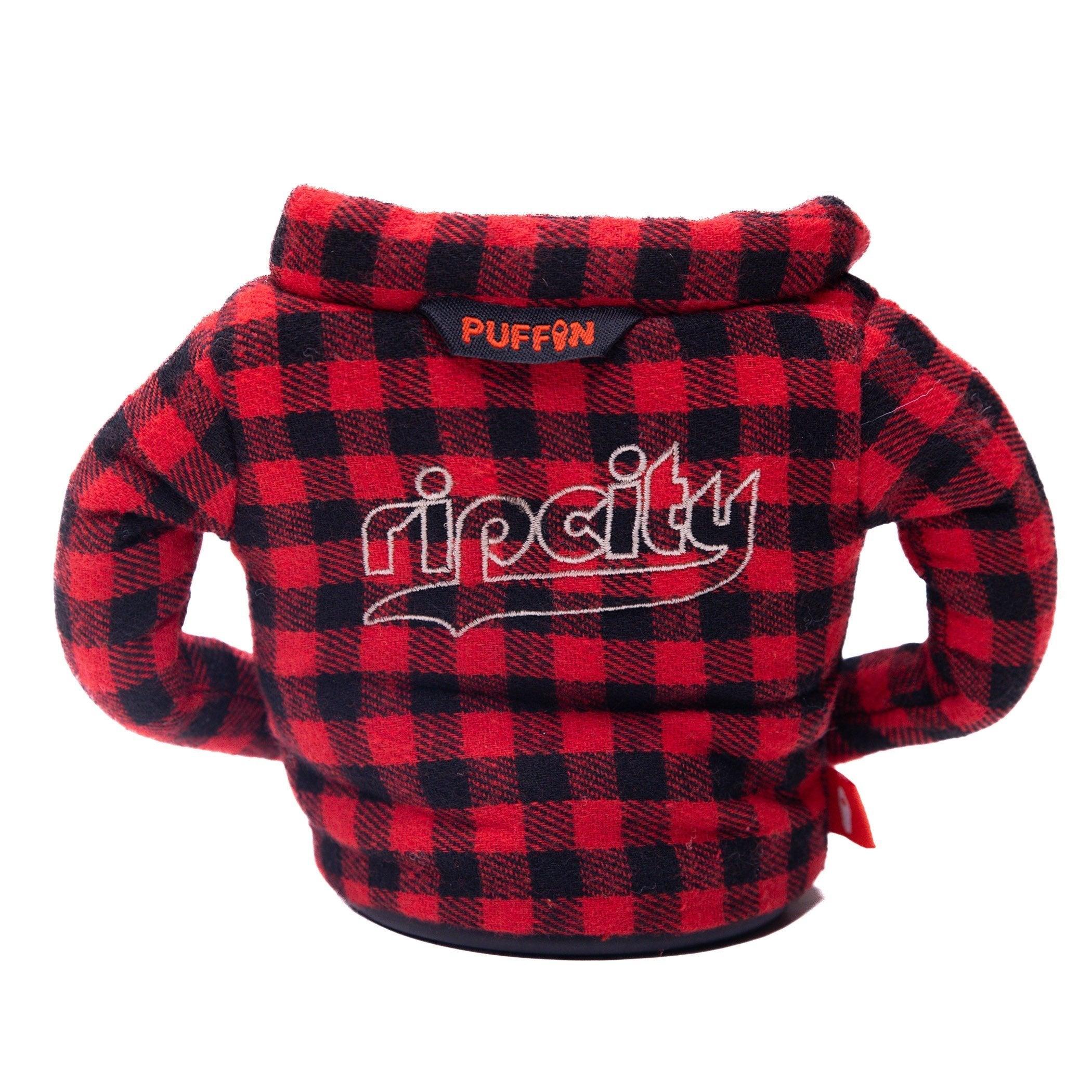 Puffin Lumberjack Plaid Shirt Drinkwear Coozie