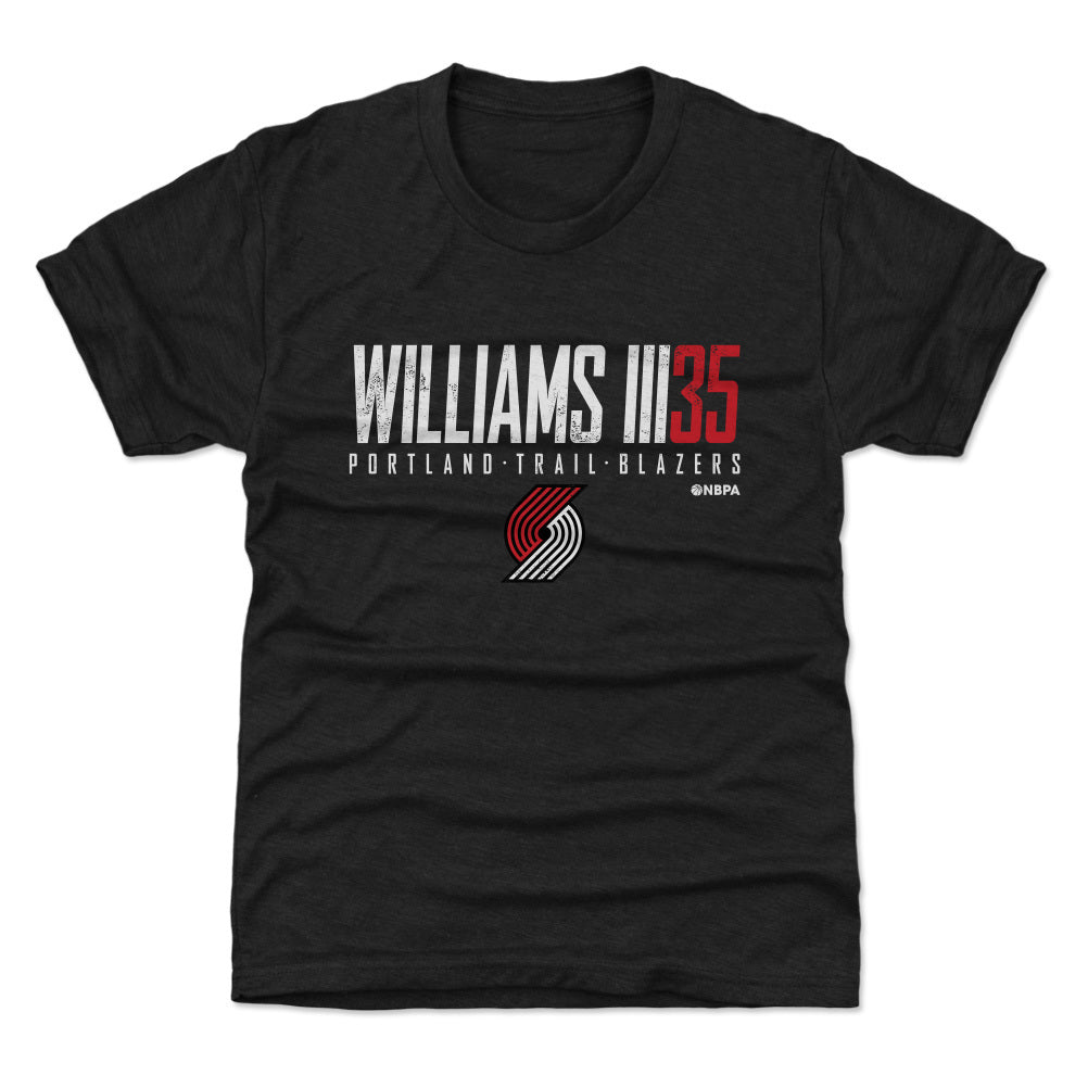 Robert Williams III Portland Trail Blazers Elite Youth T-Shirt Kids T-Shirt Tri Black