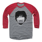 Shaedon Sharpe Portland Player Silhouette Unisex Raglan Baseball T-Shirt Men's Baseball T-Shirt Red Heather Gray M