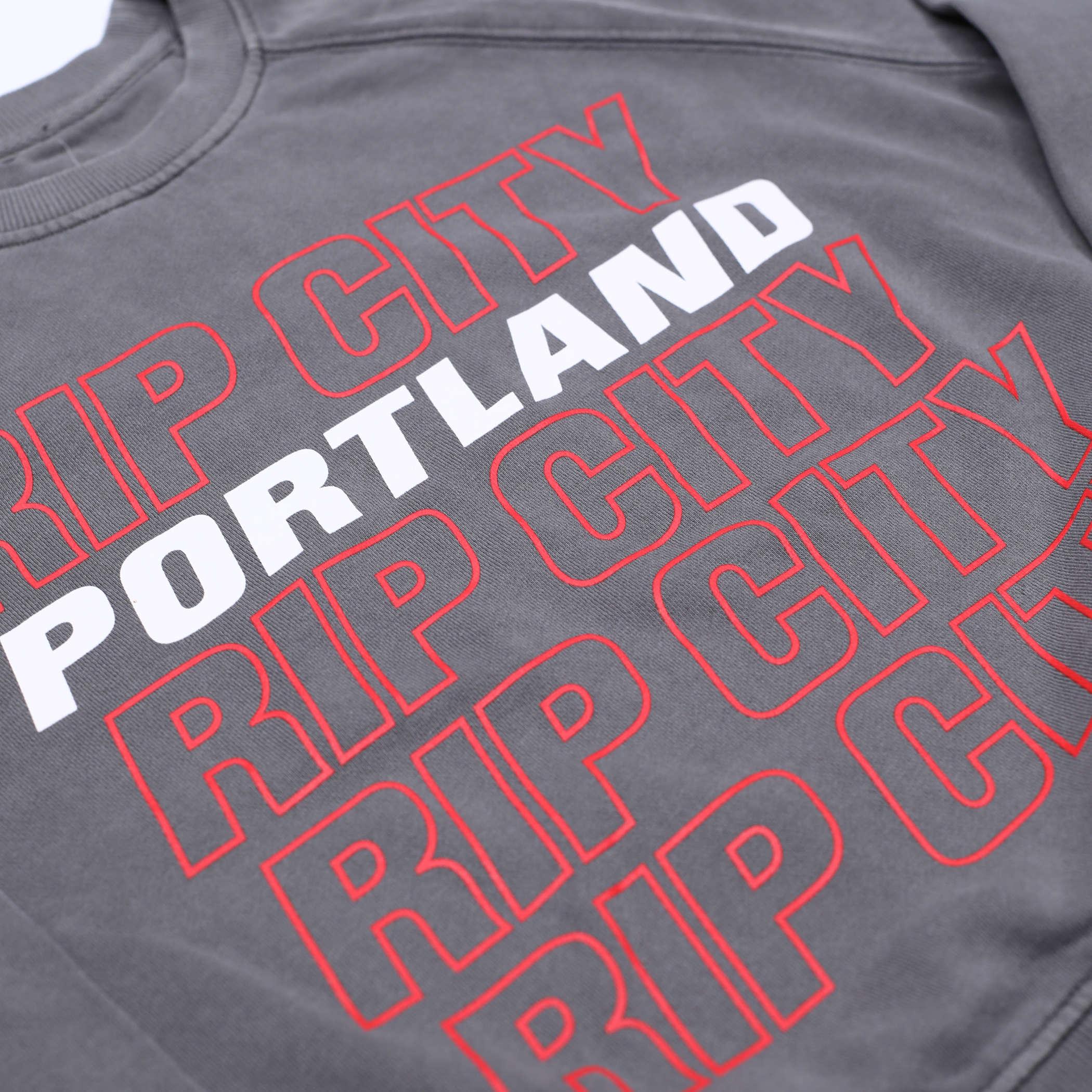 Sportiqe Women's Rip City Cotton Ashlyn Gray Crewneck