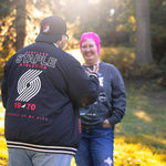 Staple x Trail Blazers Black Snap Up Varsity Jacket