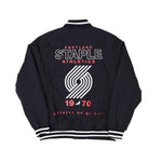 Staple x Trail Blazers Black Snap Up Varsity Jacket