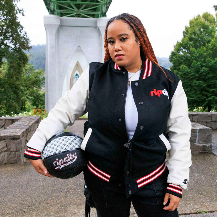Starter Prospect Retro Varsity Jacket Black Wool Blend With White Leather Sleeves