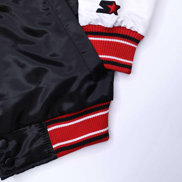 Starter Ripcity Youth Color Block Black, Red & White Varsity Jacket