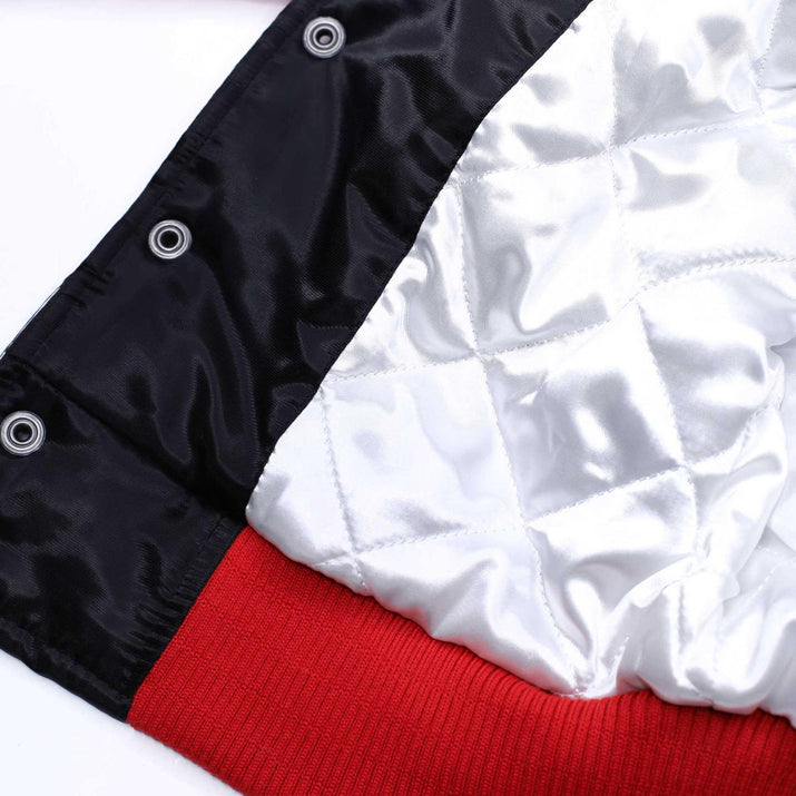 Starter Ripcity Youth Color Block Black, Red & White Varsity Jacket