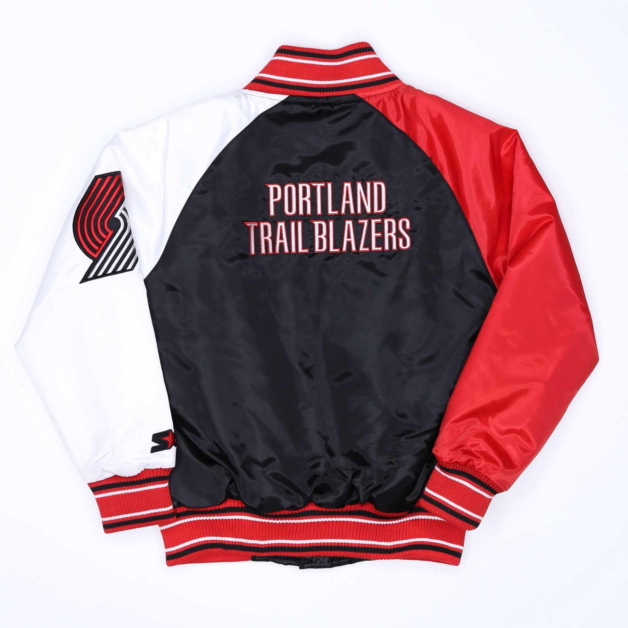 Starter Ripcity Youth Color Block Black, Red & White Varsity Jacket