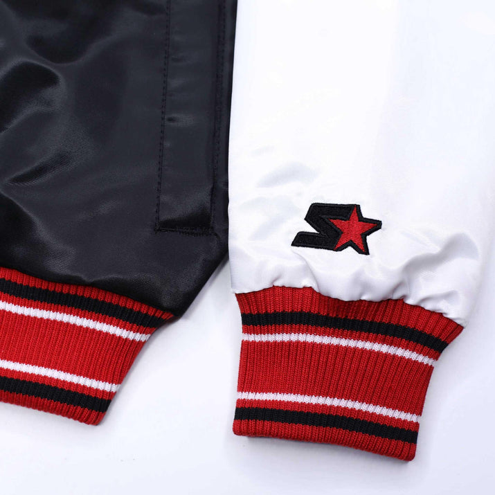 Starter Ripcity Youth Color Block Black, Red & White Varsity Jacket