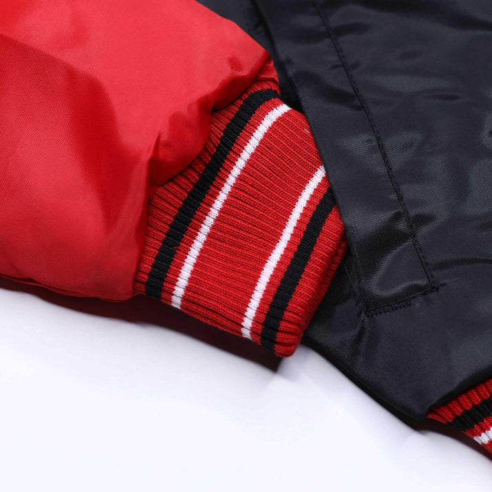 Starter Ripcity Youth Color Block Black, Red & White Varsity Jacket