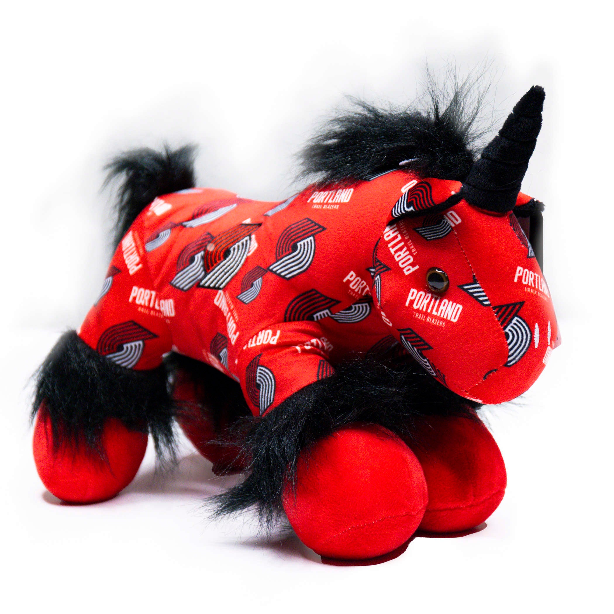 Team Colors Red & Black Unicorn Plush