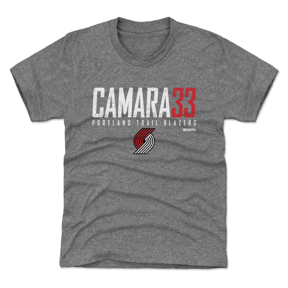Toumani Camara Portland Trail Blazers Elite Youth T-Shirt Kids T-Shirt Tri Gray