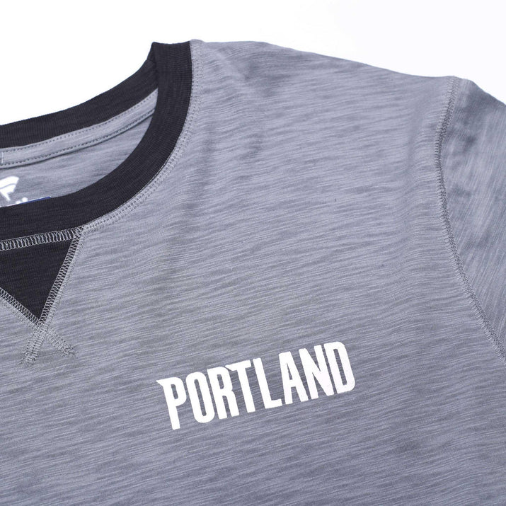 Varsity Slub Long Sleeve Gray Shirt