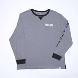 Varsity Slub Long Sleeve Gray Shirt