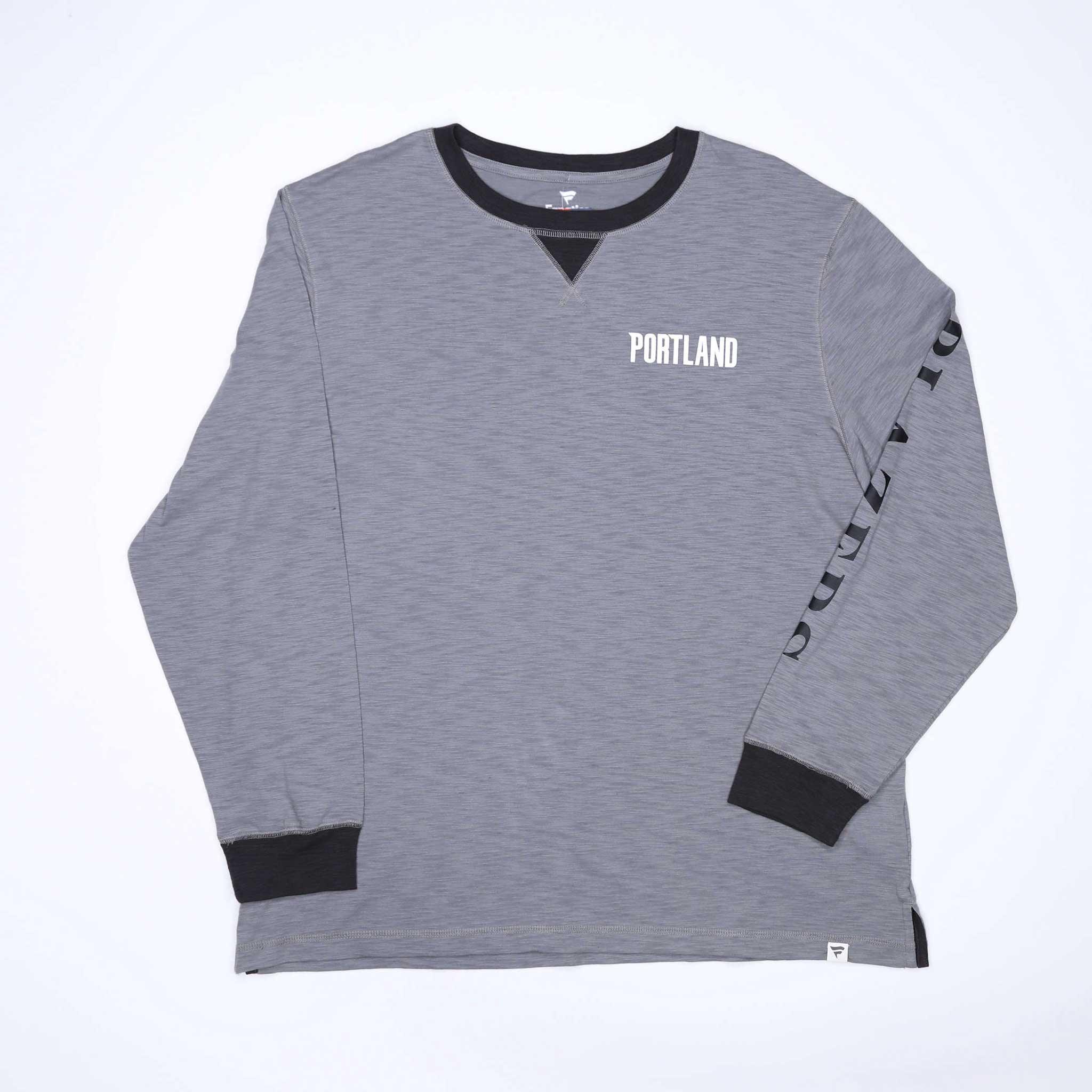 Varsity Slub Long Sleeve Gray Shirt