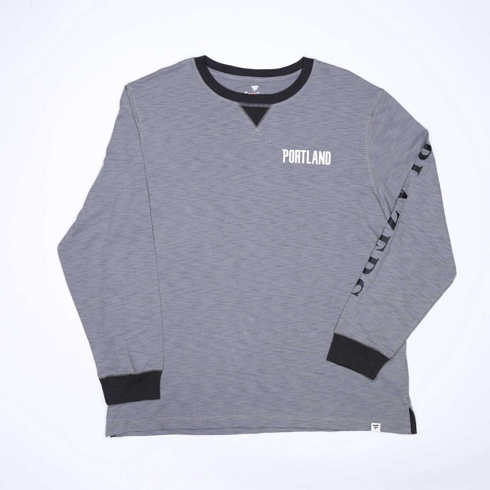 Varsity Slub Long Sleeve Gray Shirt