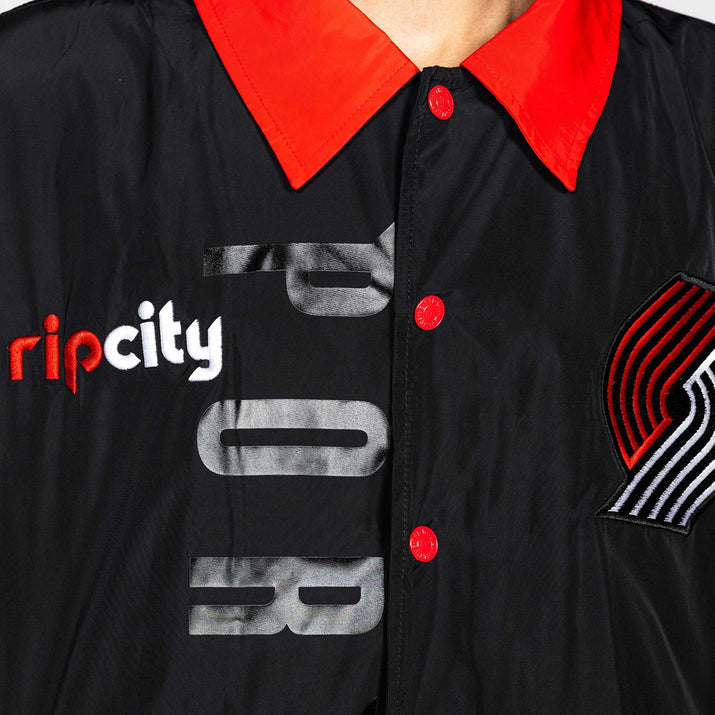 Wild Collective Black Pinwheel Coaches Jacket