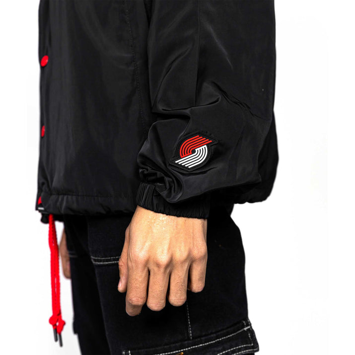 Wild Collective Black Pinwheel Coaches Jacket