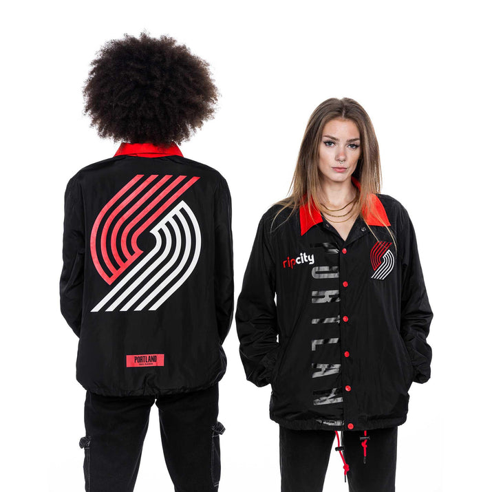 Wild Collective Black Pinwheel Coaches Jacket