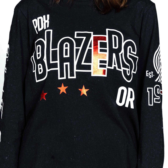 Wild Collective Long Sleeved Puff Foil Black T-Shirt